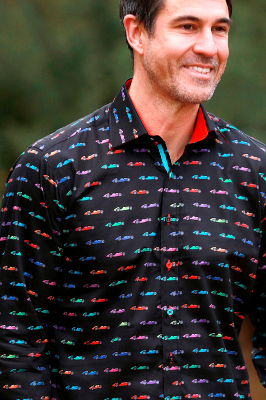 Vintage Grand Prix Racing Print Shirt