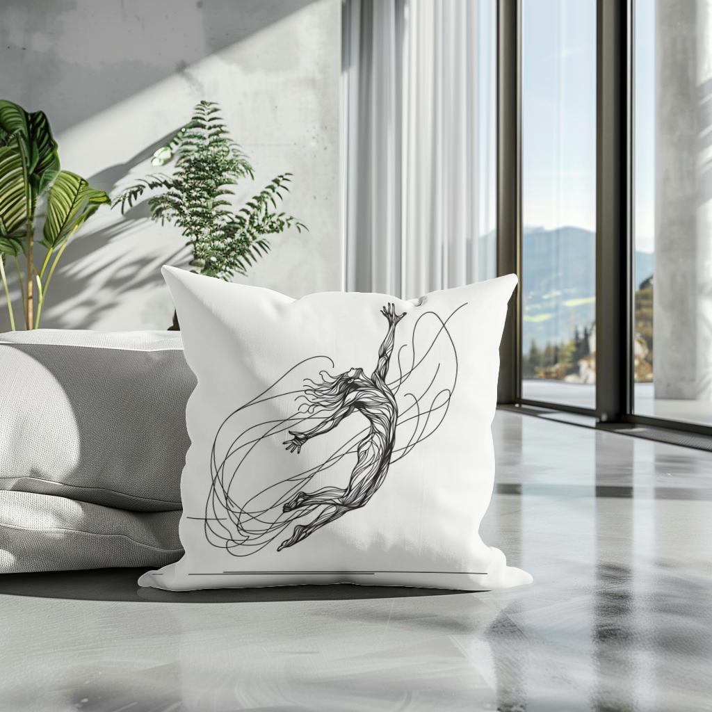 Skyward Leap Elegance Cotton Cushion