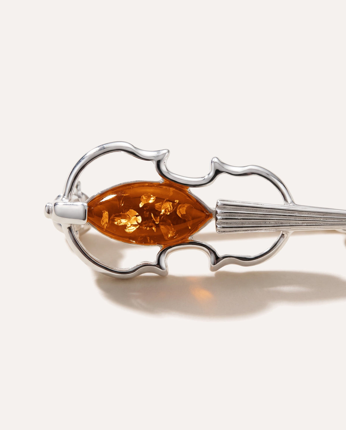 Classic Amber Violin Brooch