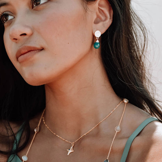 [PRE-ORDER] Classic Athena Drop Earrings: Green Onyx