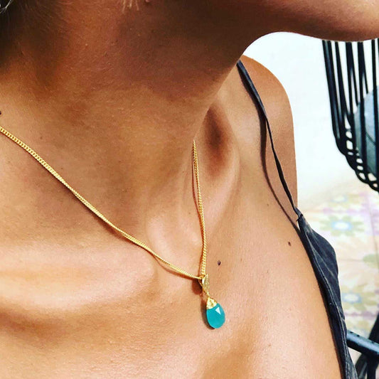 [PRE-ORDER] Classic Athena Gemstone Necklace Pariba Onyx