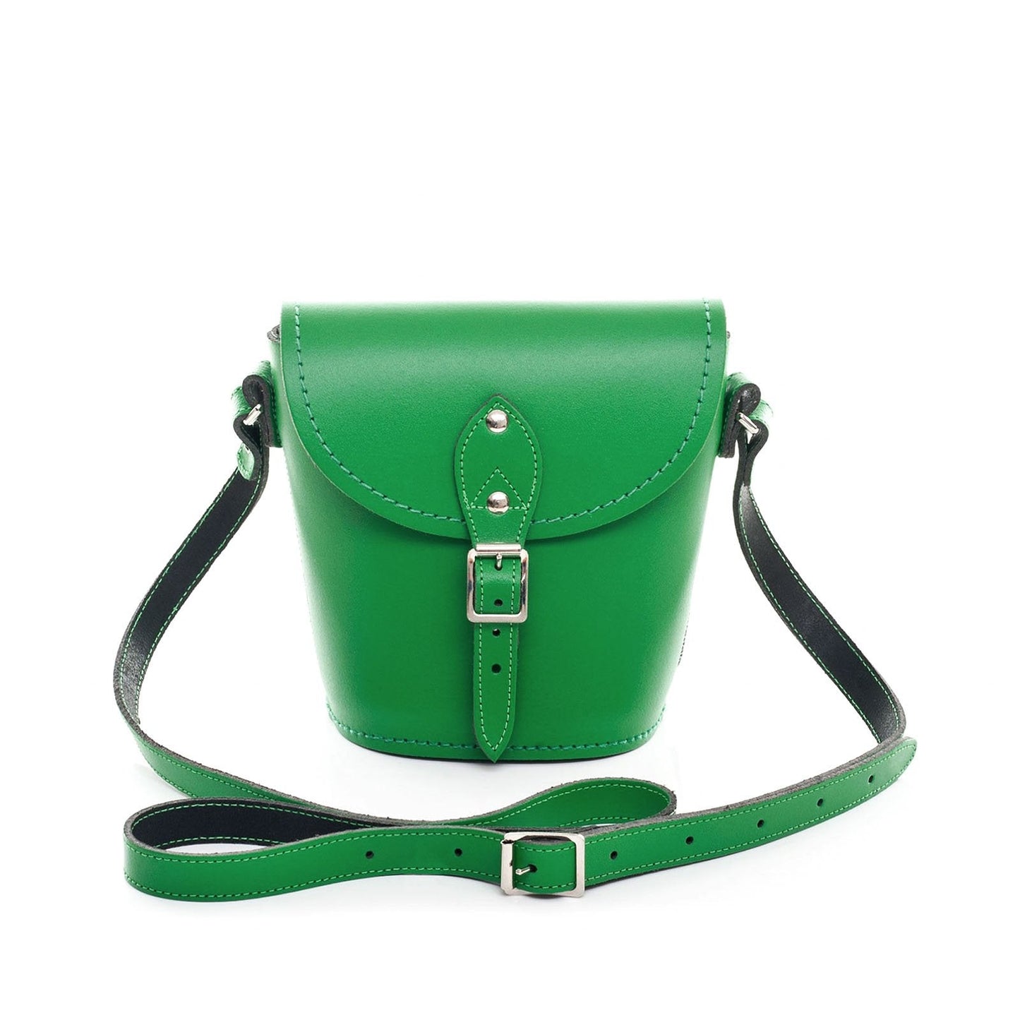 Handmade Leather Barrel Bag - Green