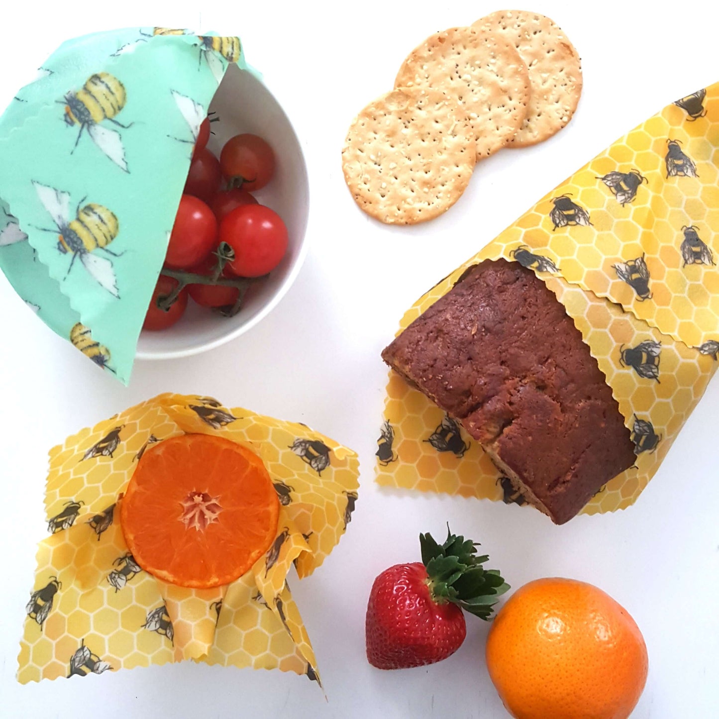 Honey Bee Good Set of 3 Handmade Beeswax Wraps | Bee Happy