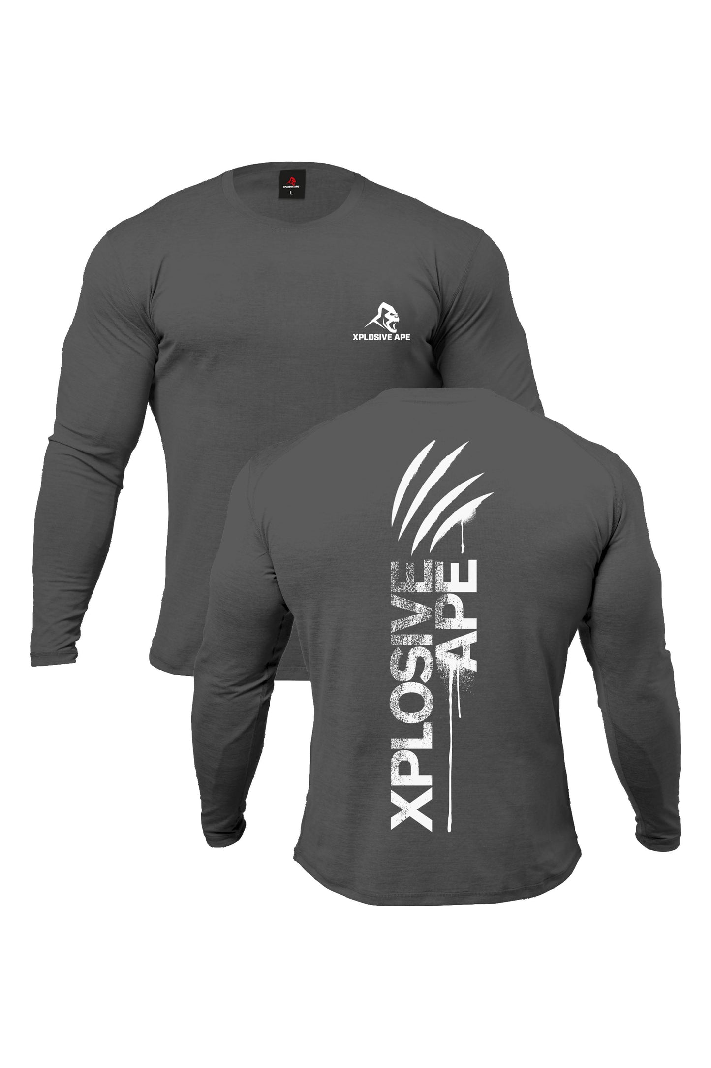 XAPE Claw Long Sleeve Tee - Charcoal