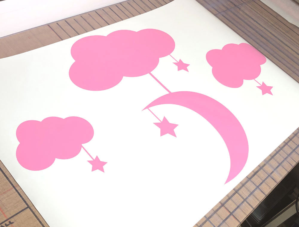 Clouds Moon and Stars Wall Stickers