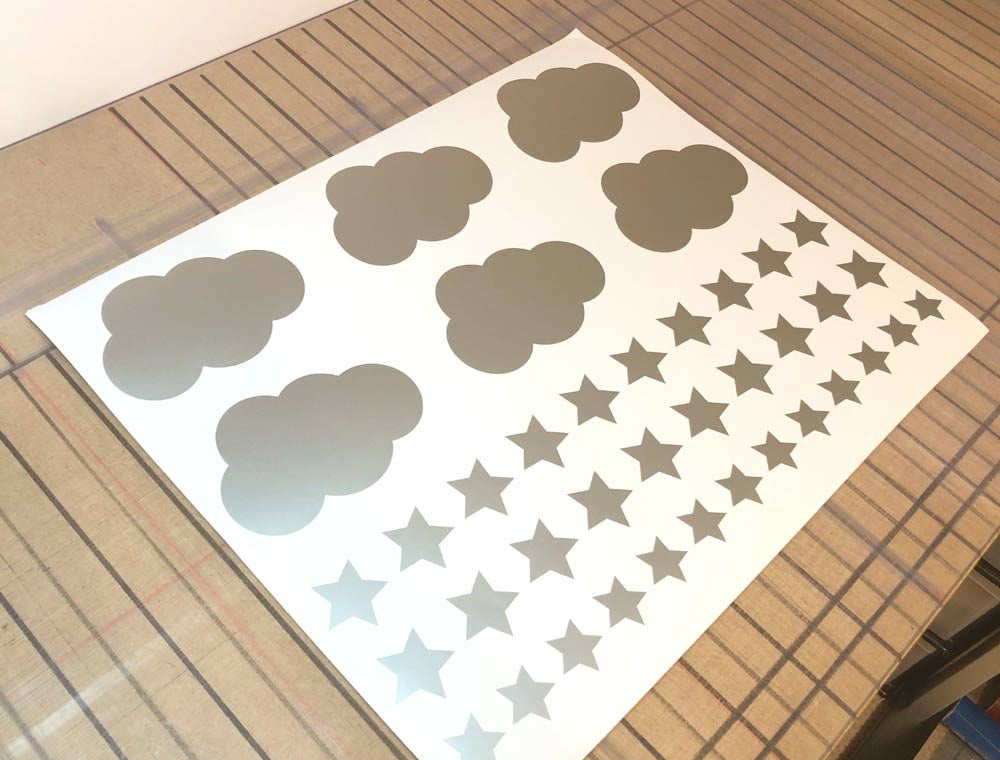 Clouds Moon and Stars Wall Stickers