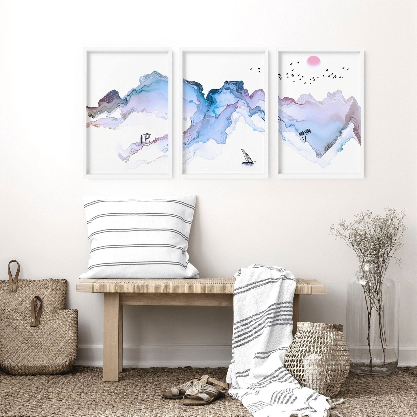 Coastline print | set of 3 wall art prints