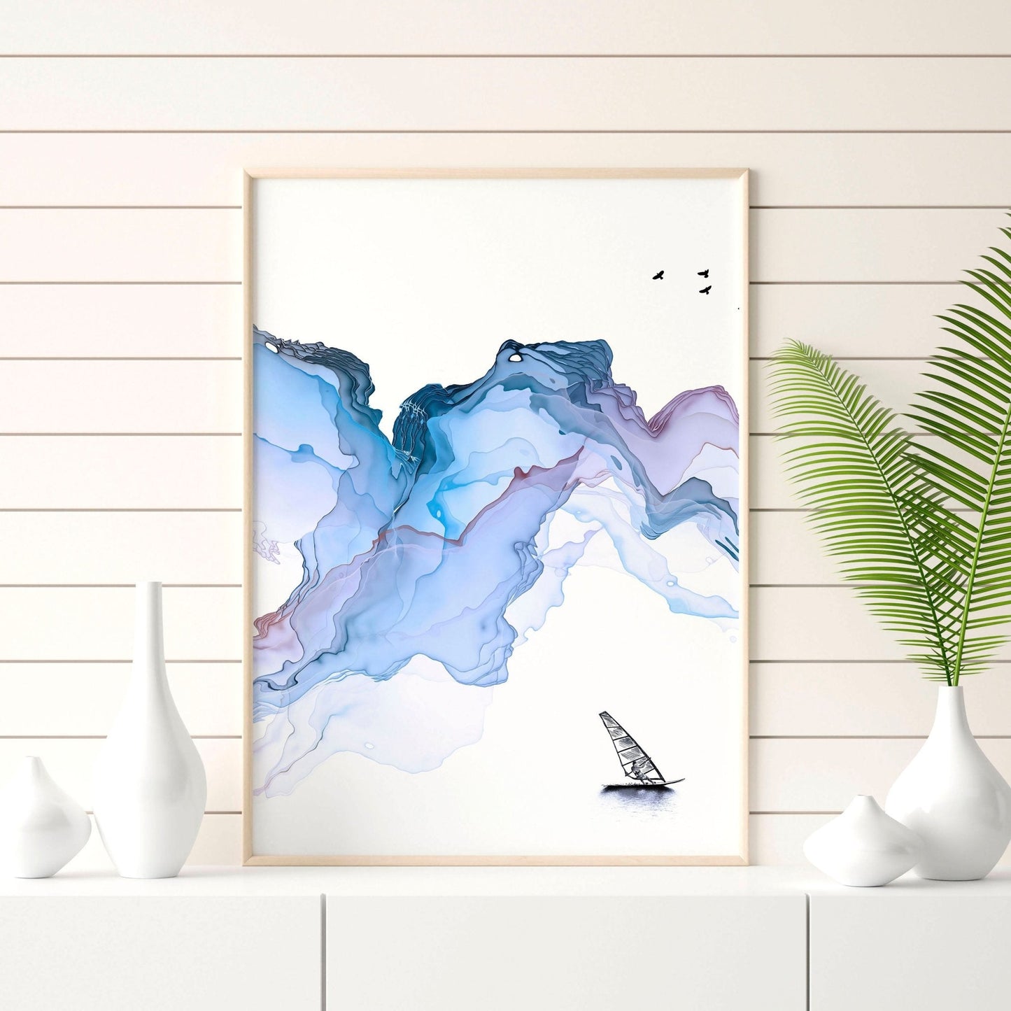 Art Prints Framed – Coastline Set of 3 Wall Art