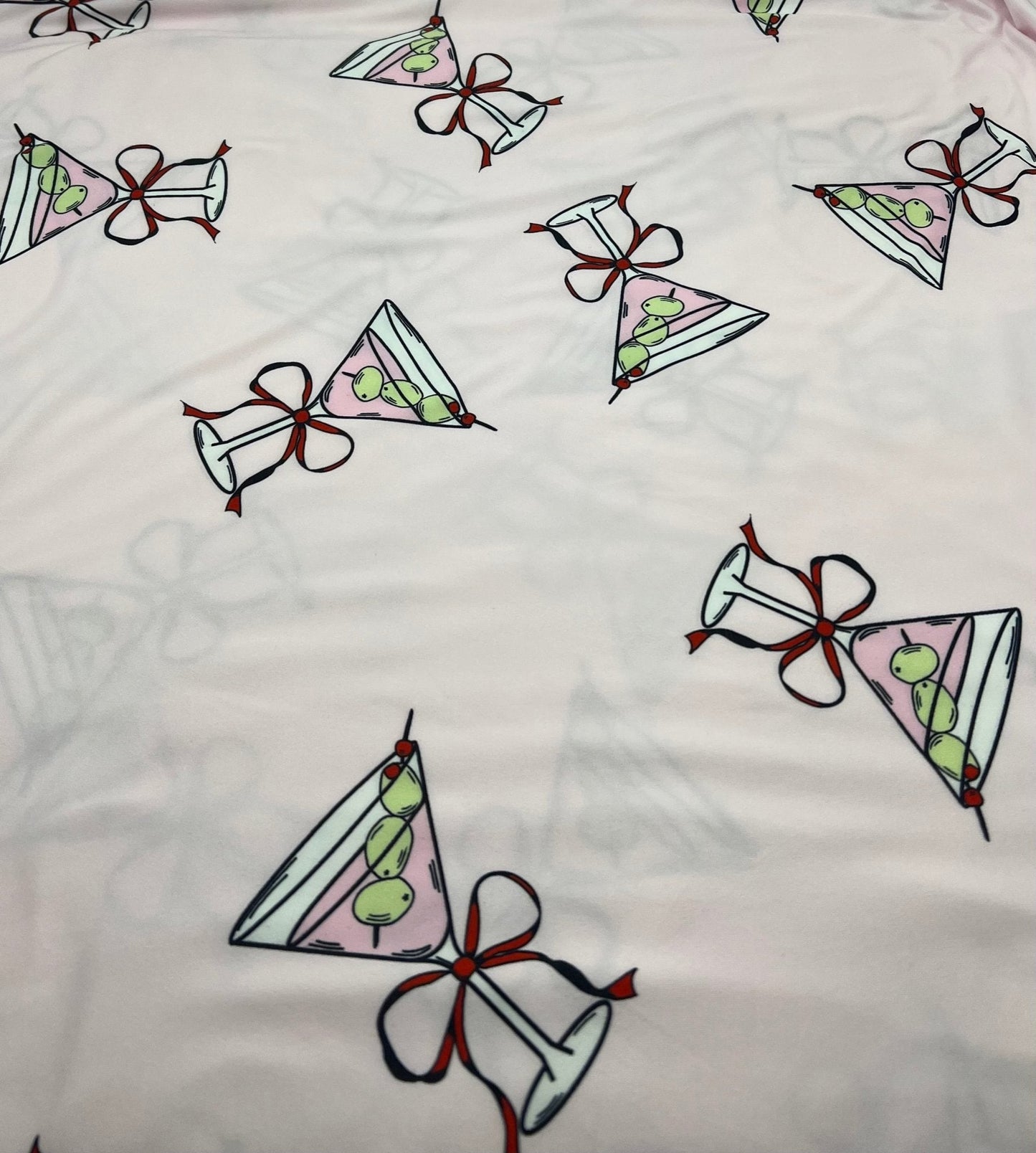 Cocktail Party Super Soft Print Spun Poly Stretch Fabric