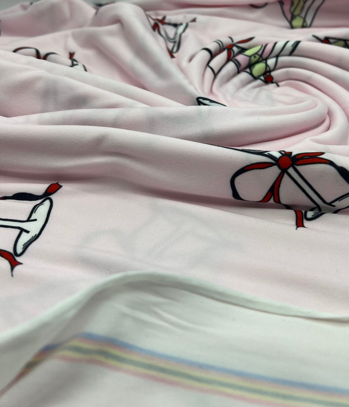 Cocktail Party Super Soft Print Spun Poly Stretch Fabric