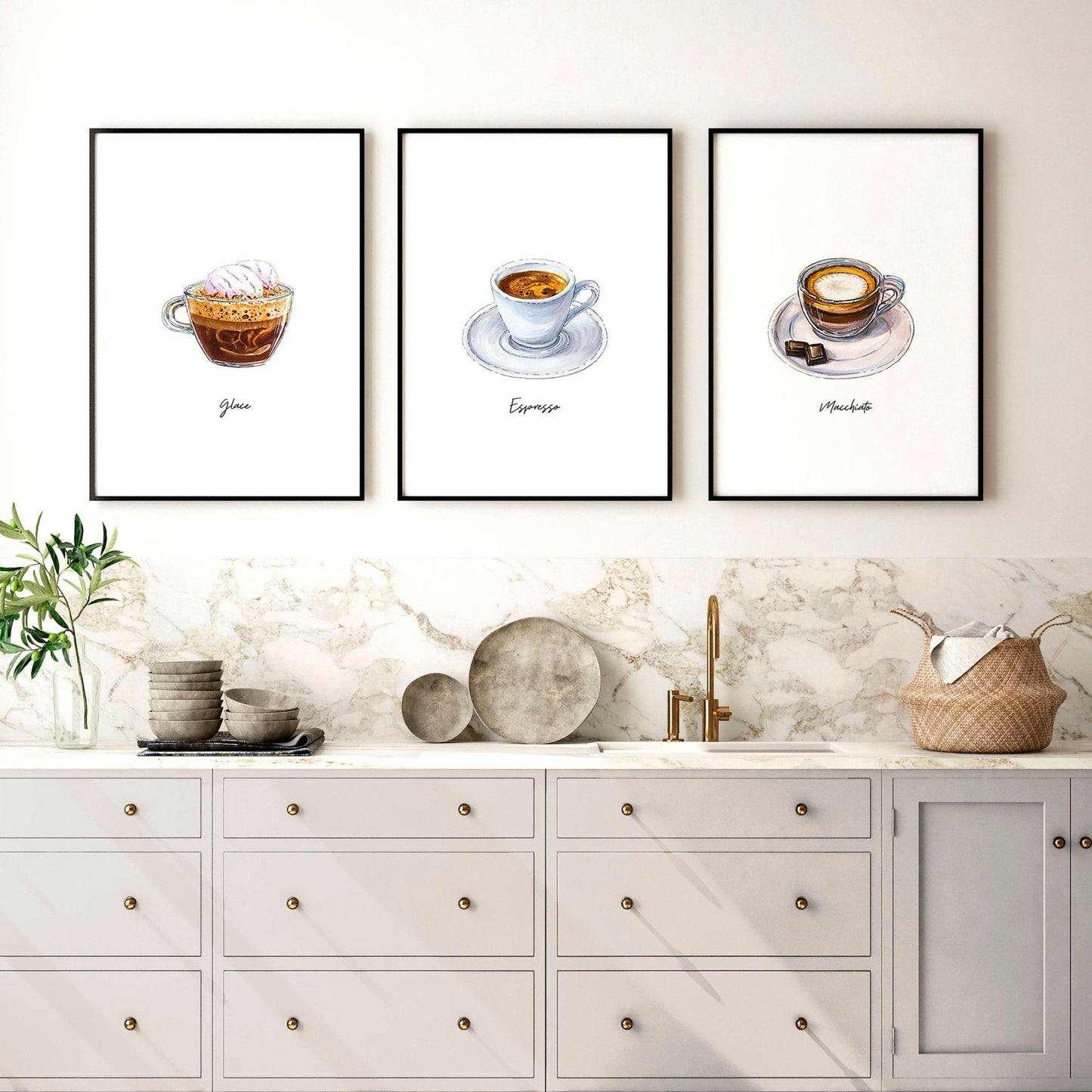 Coffee art prints | set of 3 wall art