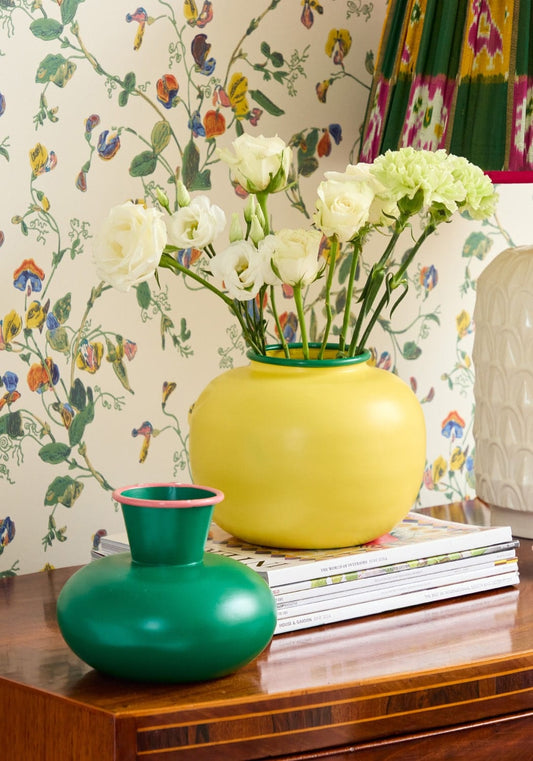 Color Blocking Yellow and Green Vase