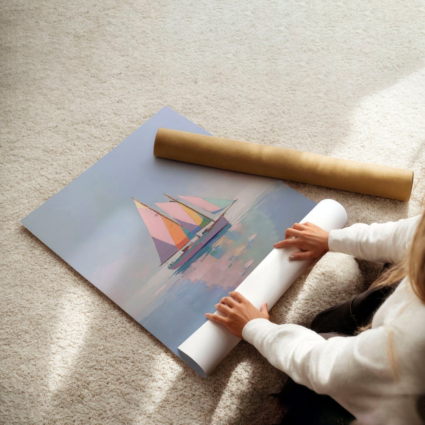 Colorful Living Room Walls | Set of 3 Italian Lifestyle Wall art Prints