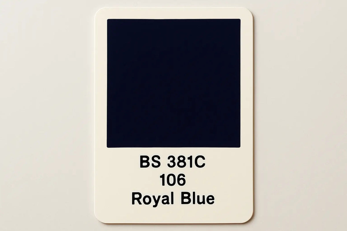 British Standard 381C 106	Royal blue 400ml Aerosol Available in any Finish