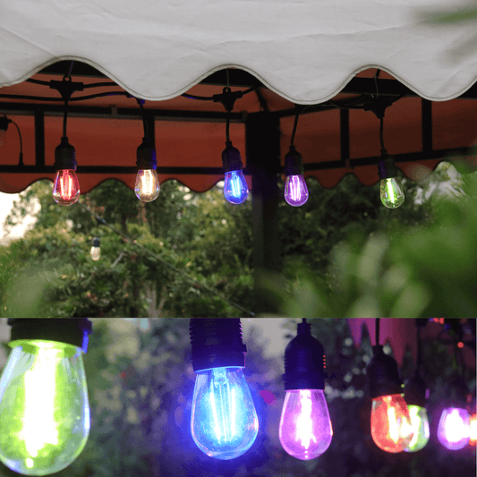 15M / 49FT Multi-Colour Outdoor Elite Festoon LED Heavy Duty Outdoor String Lights