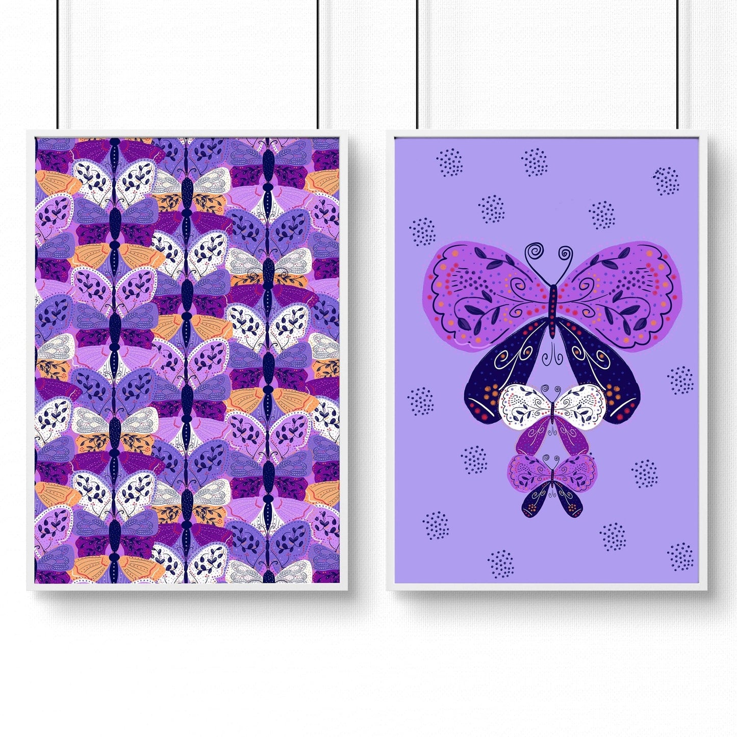Butterflies wall art | set of 2 Wall art for Nursery