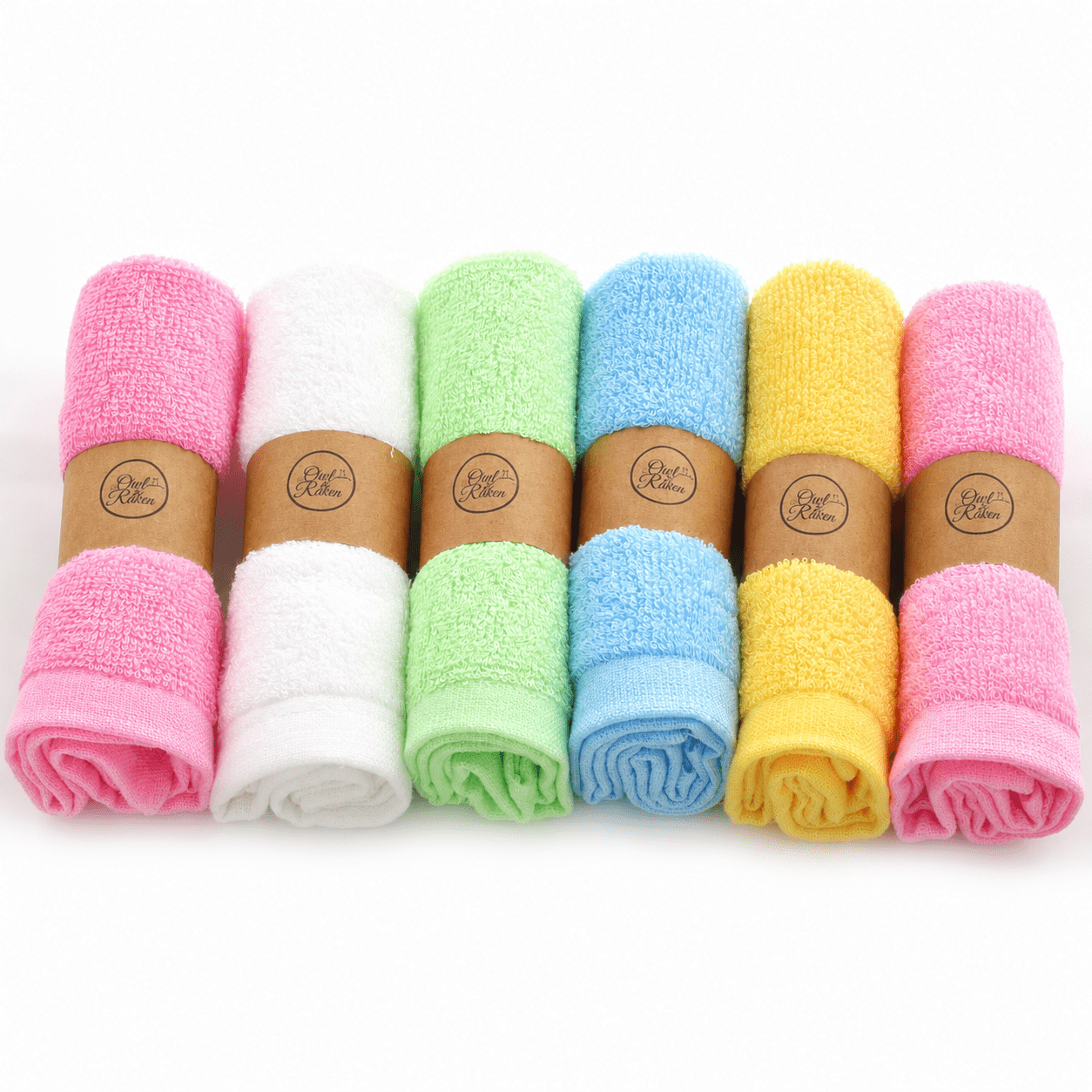 Colourful Organic Bamboo Face Cloths | Luxury Eco Face Cloths | 6 Pack