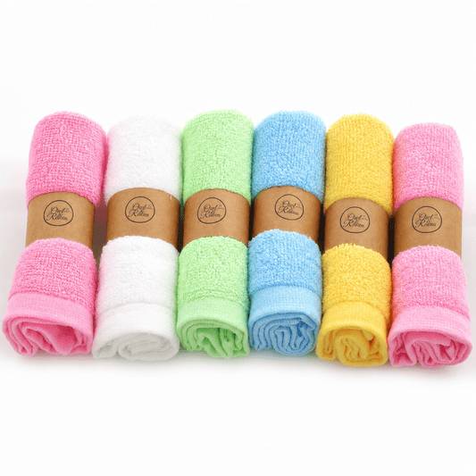 Colourful Organic Bamboo Face Cloths | Luxury Eco Face Cloths | 6 Pack
