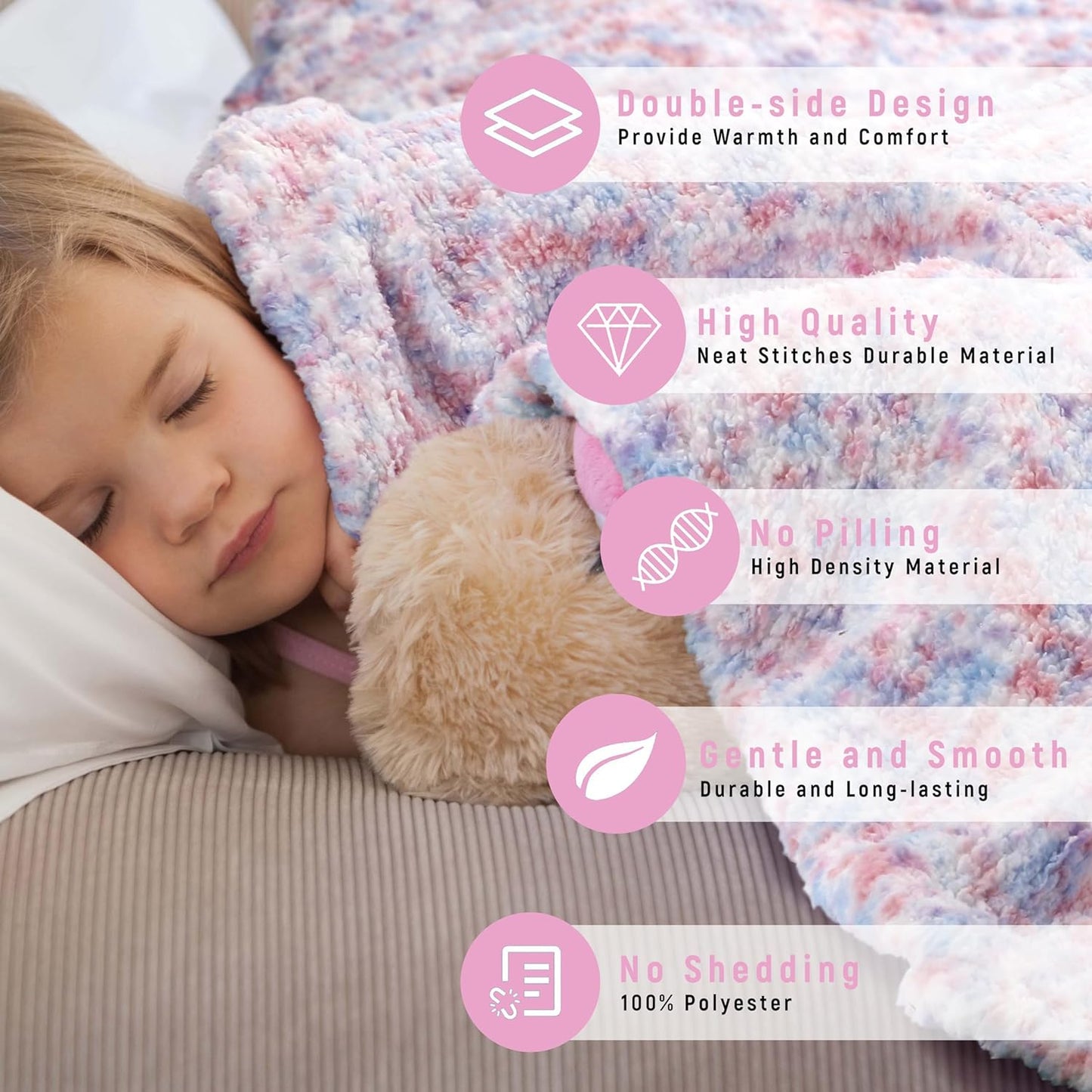 Colourful Super Soft Kids Rainbow Blanket Large Thick Teddy Fleece Throw for Snuggling and Home Decor Ideal Gift for Birthdays and Holidays 130 x 180 cm by OLIVIA ROCCO