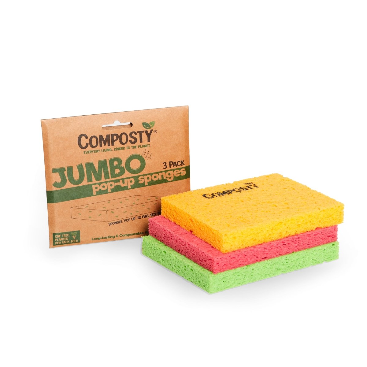 Jumbo ‘Pop-Up’ Eco Sponges – Large Size  – 3 Pack