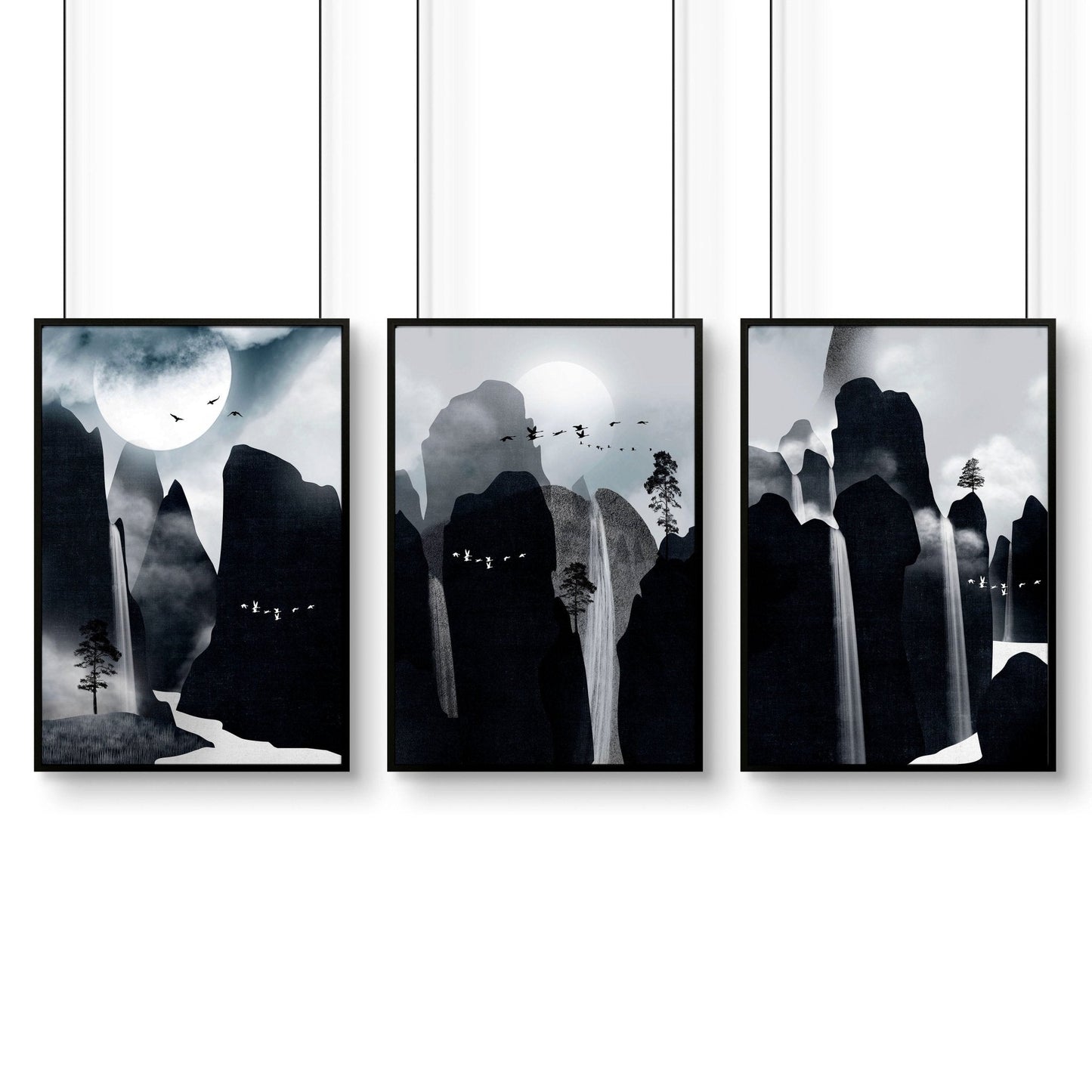 Art for living room wall | set of 3 Contemporary art prints