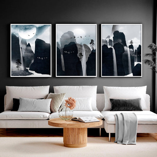 Art for living room wall | set of 3 Contemporary art prints