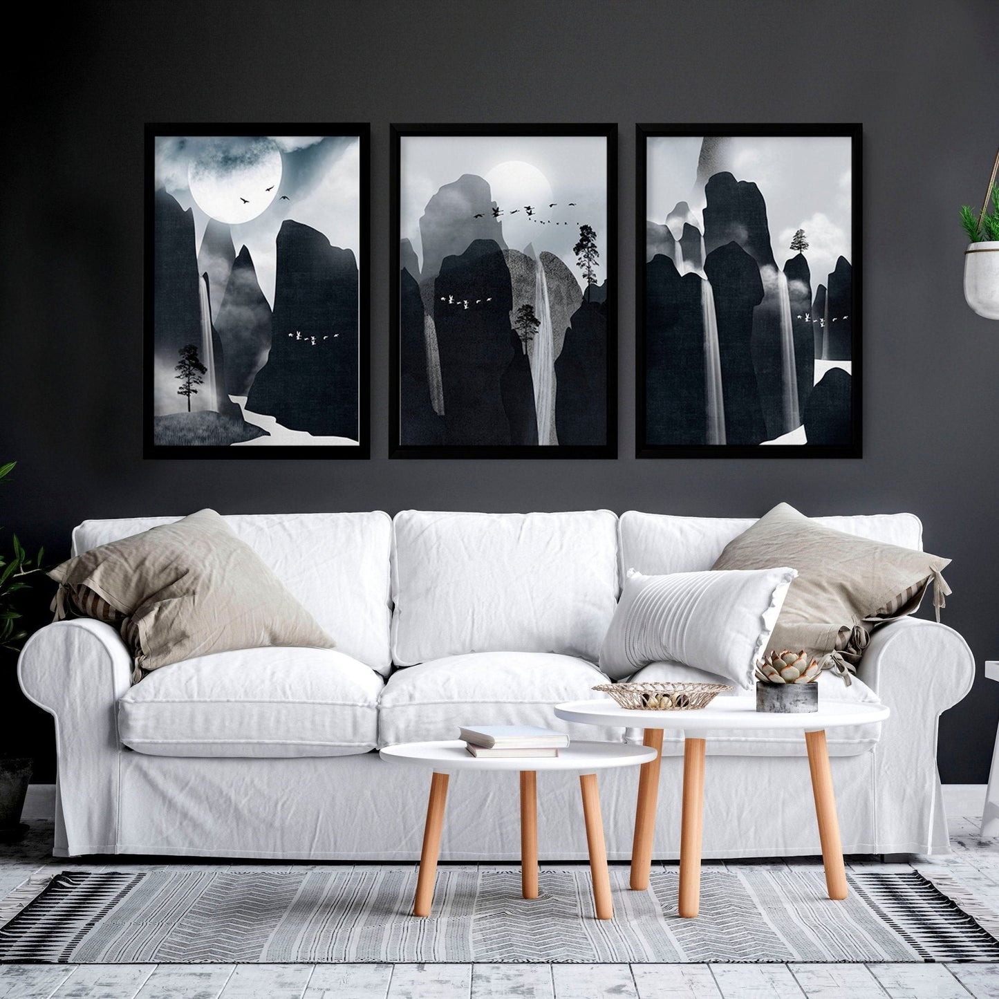 Art for living room wall | set of 3 Contemporary art prints