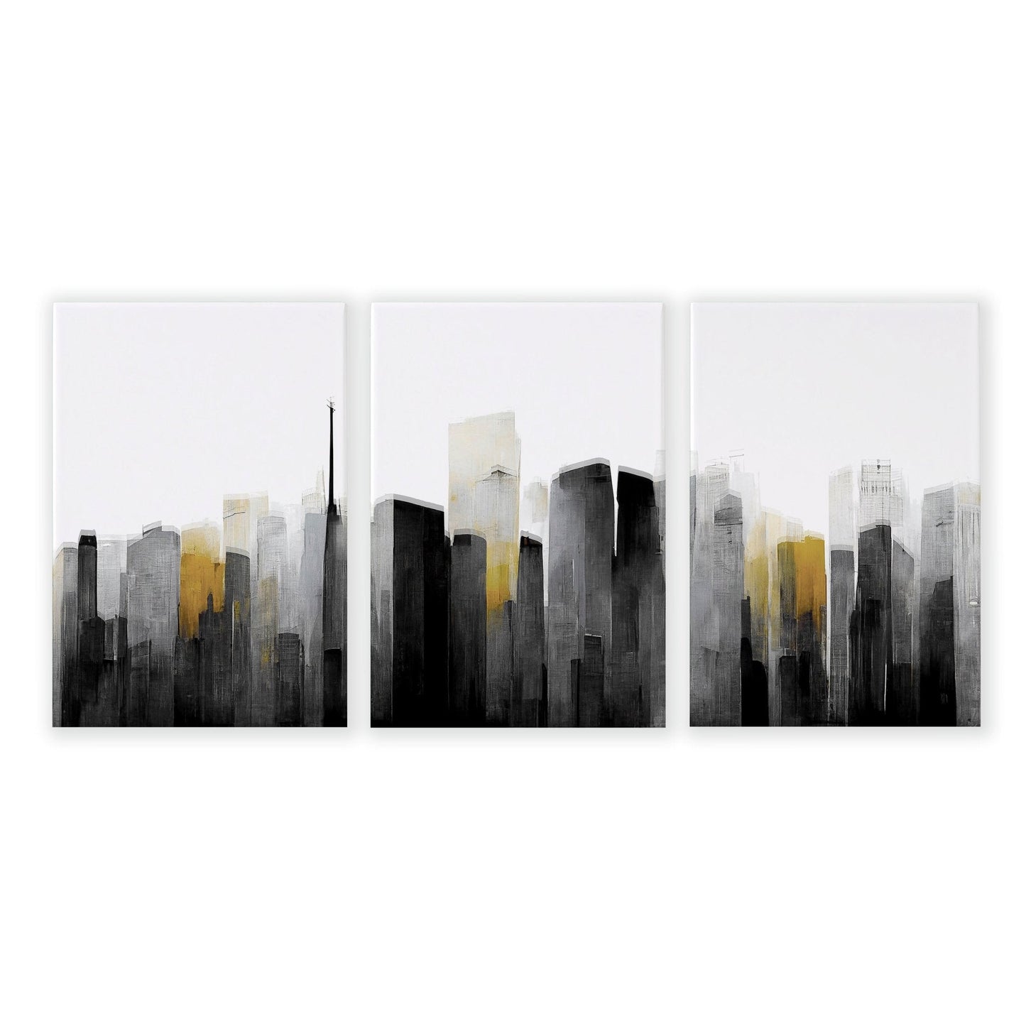 Contemporary Art For Walls | Set of 3 Urban Skyscrapers Wall art Prints