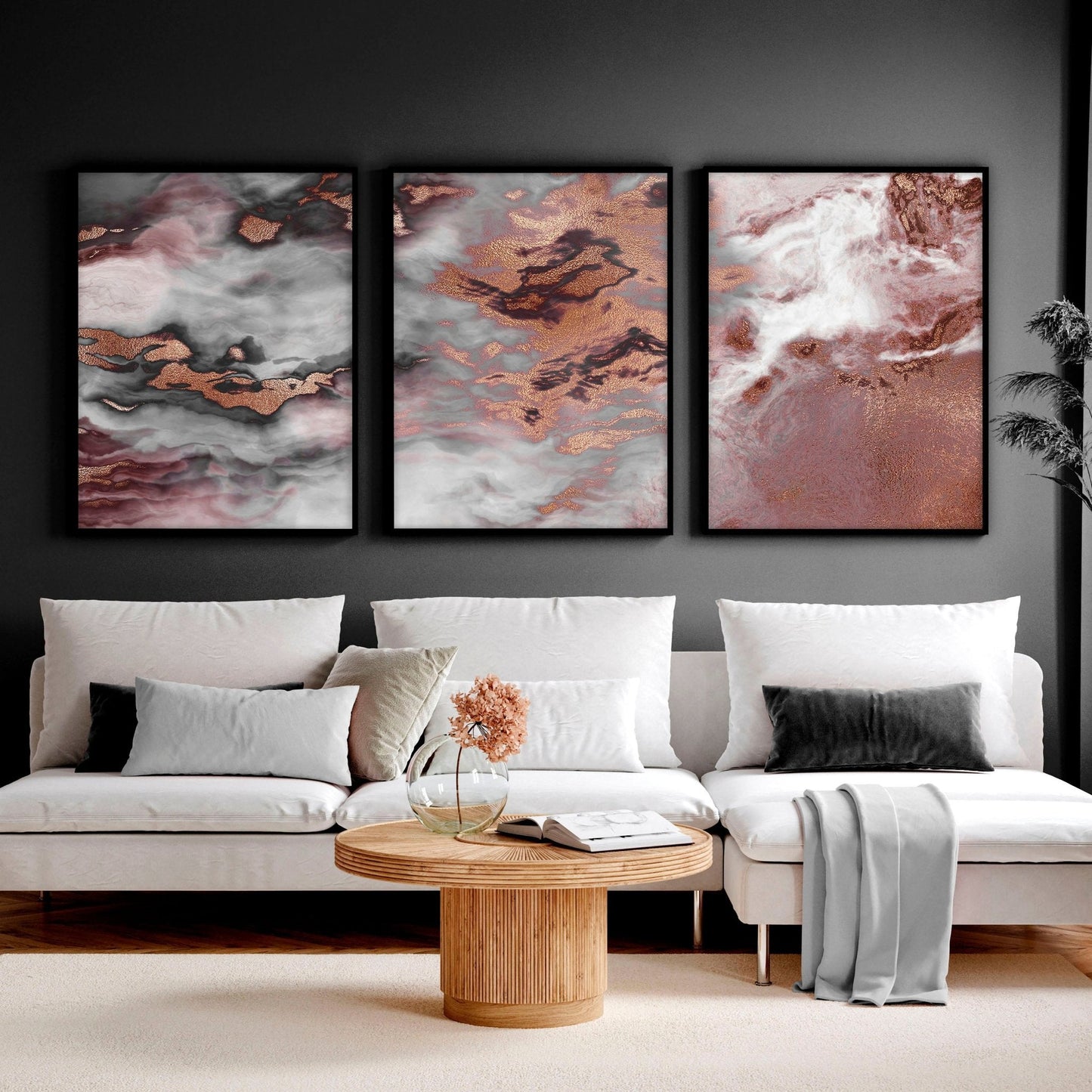 Contemporary Wall Art Decor | set of 3 framed wall art prints