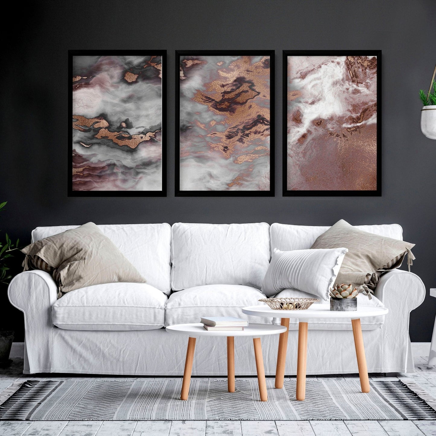 Contemporary Wall Art Decor | set of 3 framed wall art prints