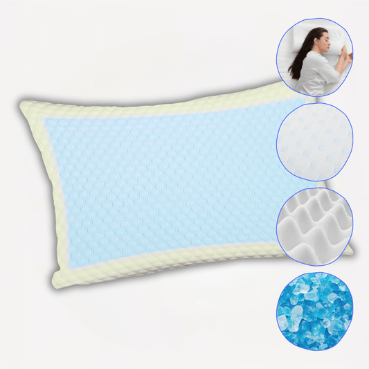 Cooling Gel Memory Foam Pillow Breathable Luxury Premium Fibre Filling for Superior Comfort and Support by OLIVIA ROCCO