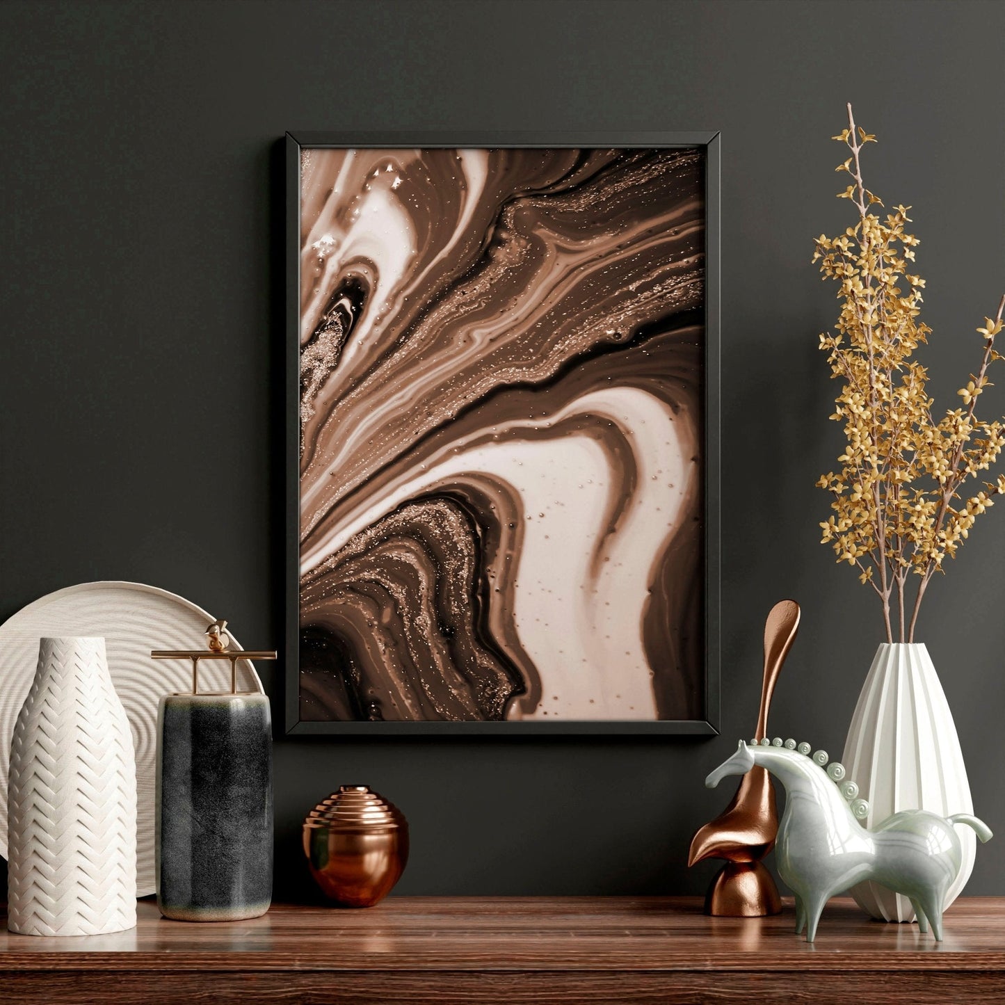 Copper Wall art | set of 3 framed wall art prints