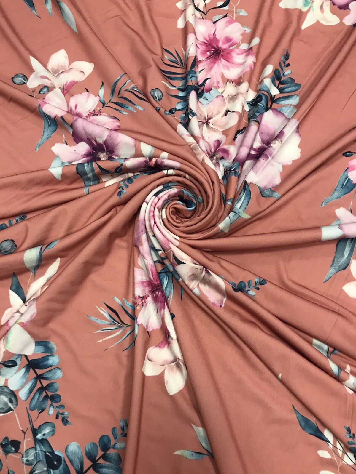 Coral Large Floral ITY Fabric