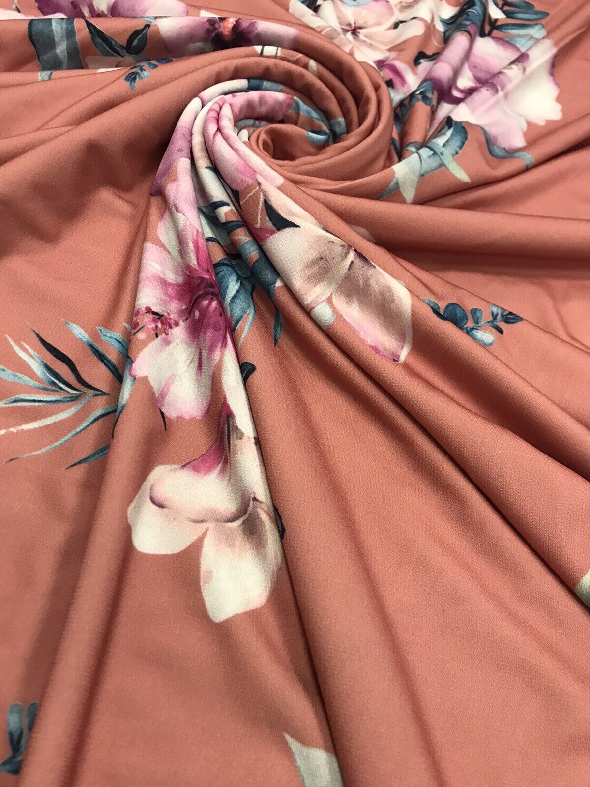 Coral Large Floral ITY Fabric