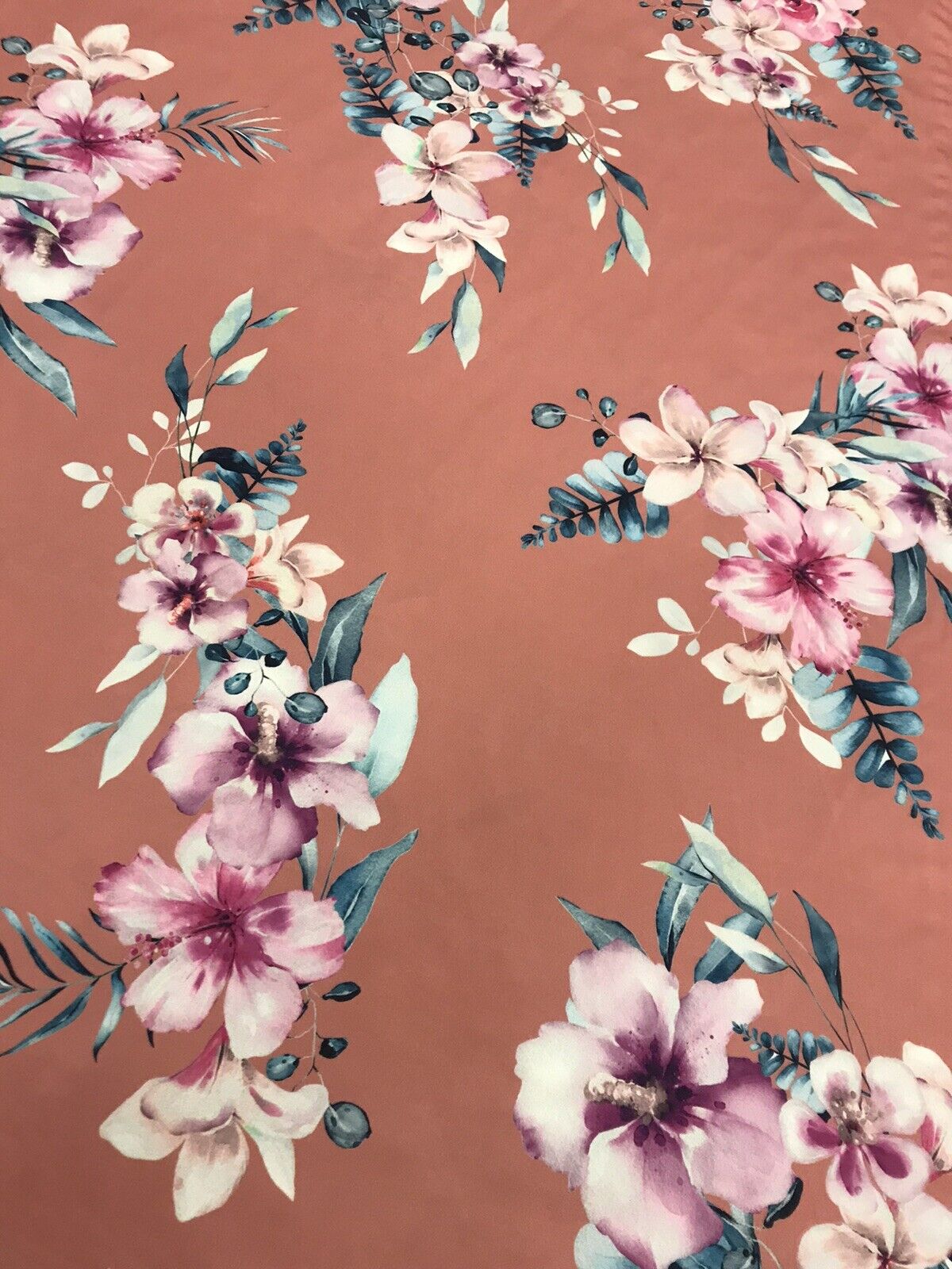 Coral Large Floral ITY Fabric