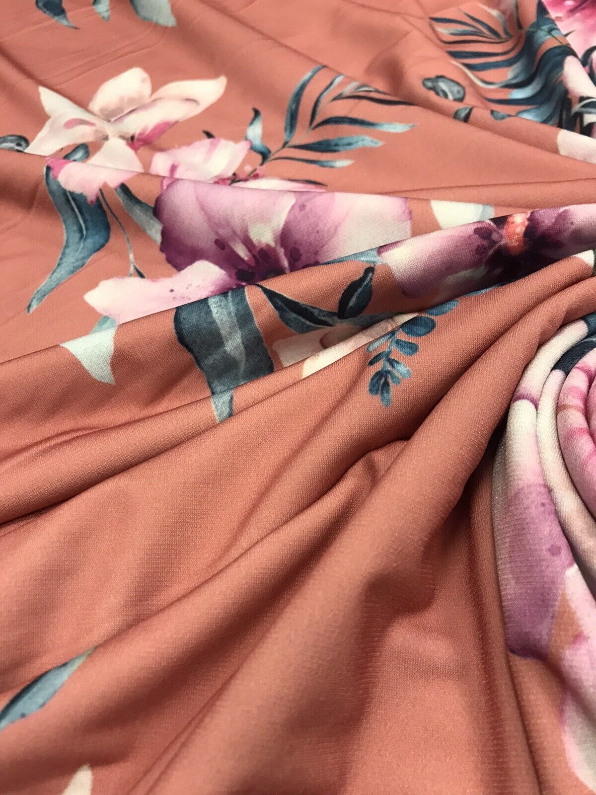 Coral Large Floral ITY Fabric