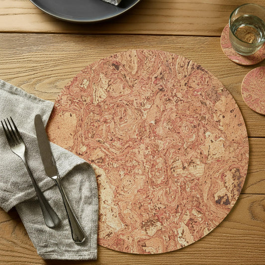 Cork Placemats | Twist Red | Round