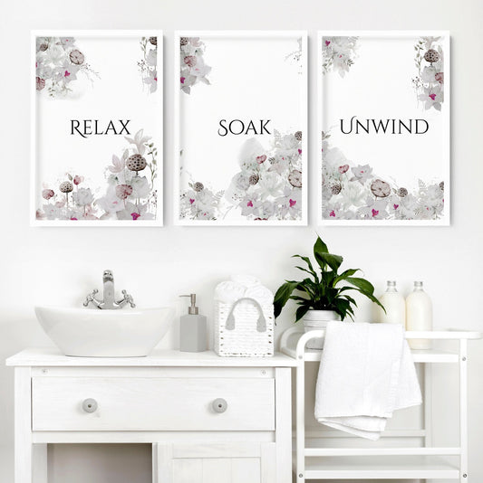 Wall prints for bathroom | Set of 3 wall art
