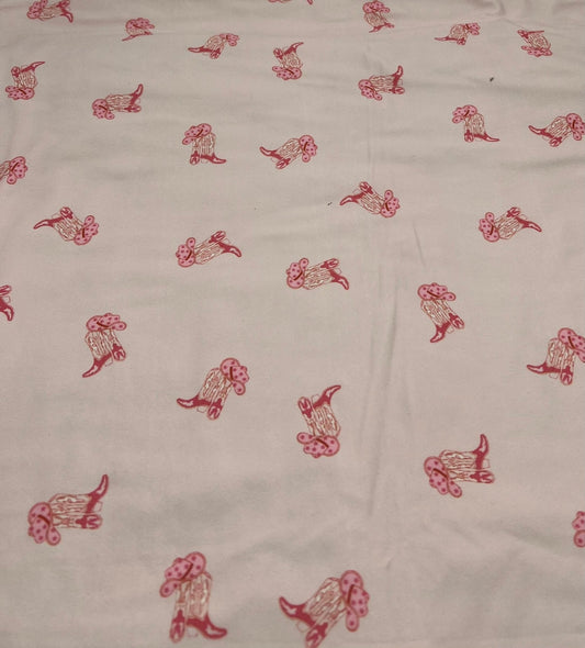 Cowgirl Boot Super Soft Print Spun Poly Stretch Fabric