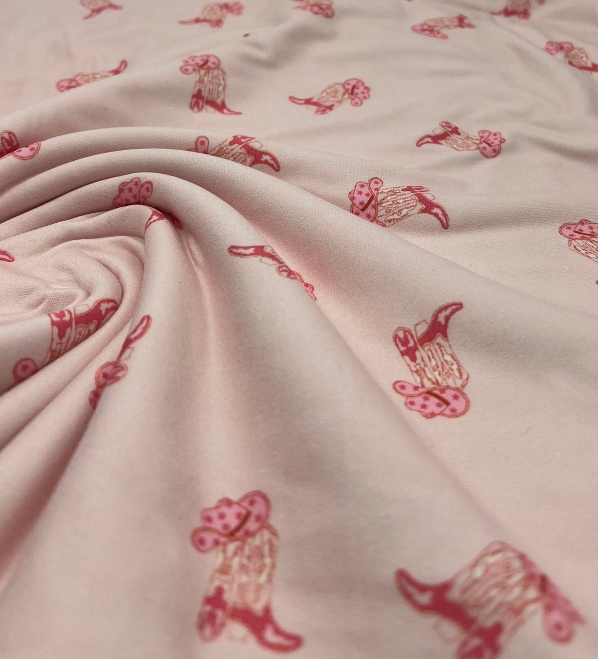 Cowgirl Boot Super Soft Print Spun Poly Stretch Fabric