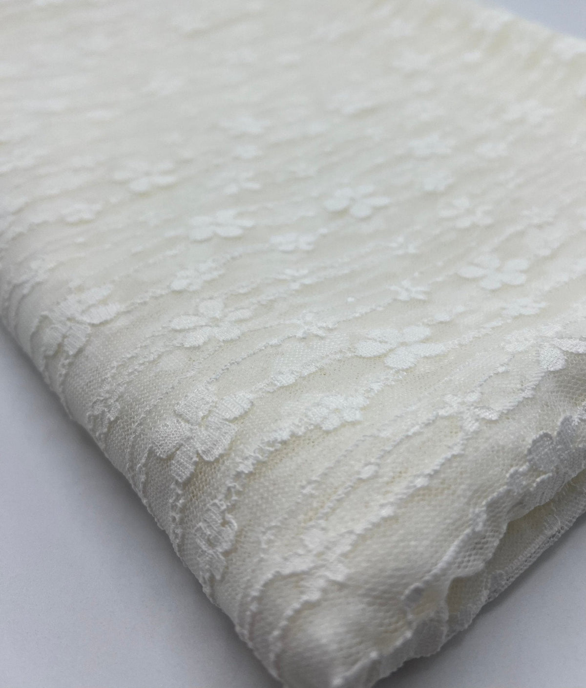 Cream Ditsy Floral Lace Fabric Stretch