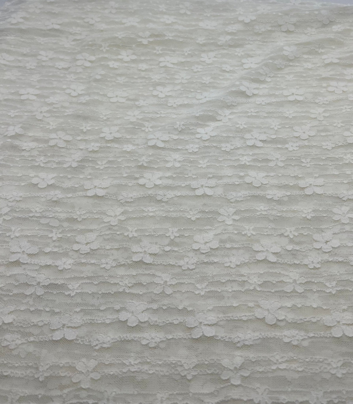 Cream Ditsy Floral Lace Fabric Stretch