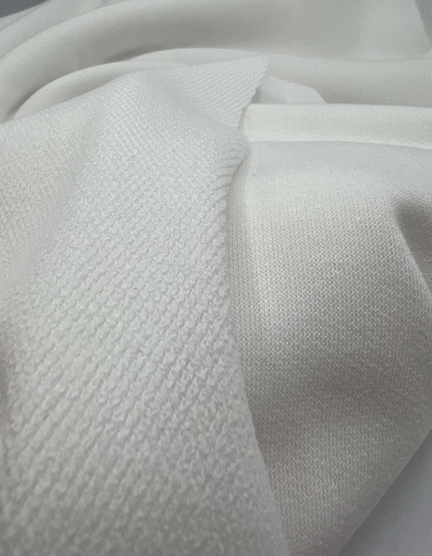 Cream Thick French Terry Loopback Fabric