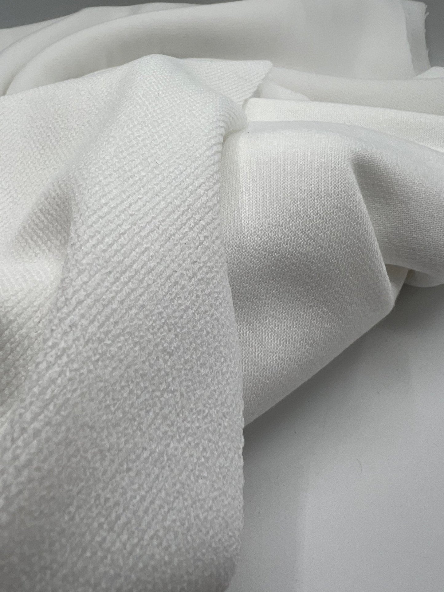 Cream Thick French Terry Loopback Fabric