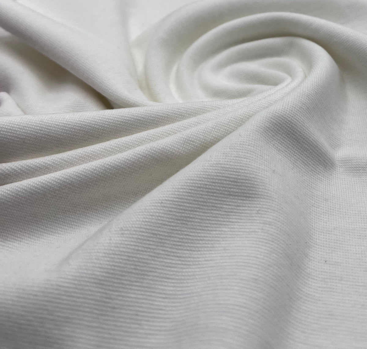 Cream Jersey Cuffing Ribbing Fabric 270 GSM Cotton Knit 70cm Wide