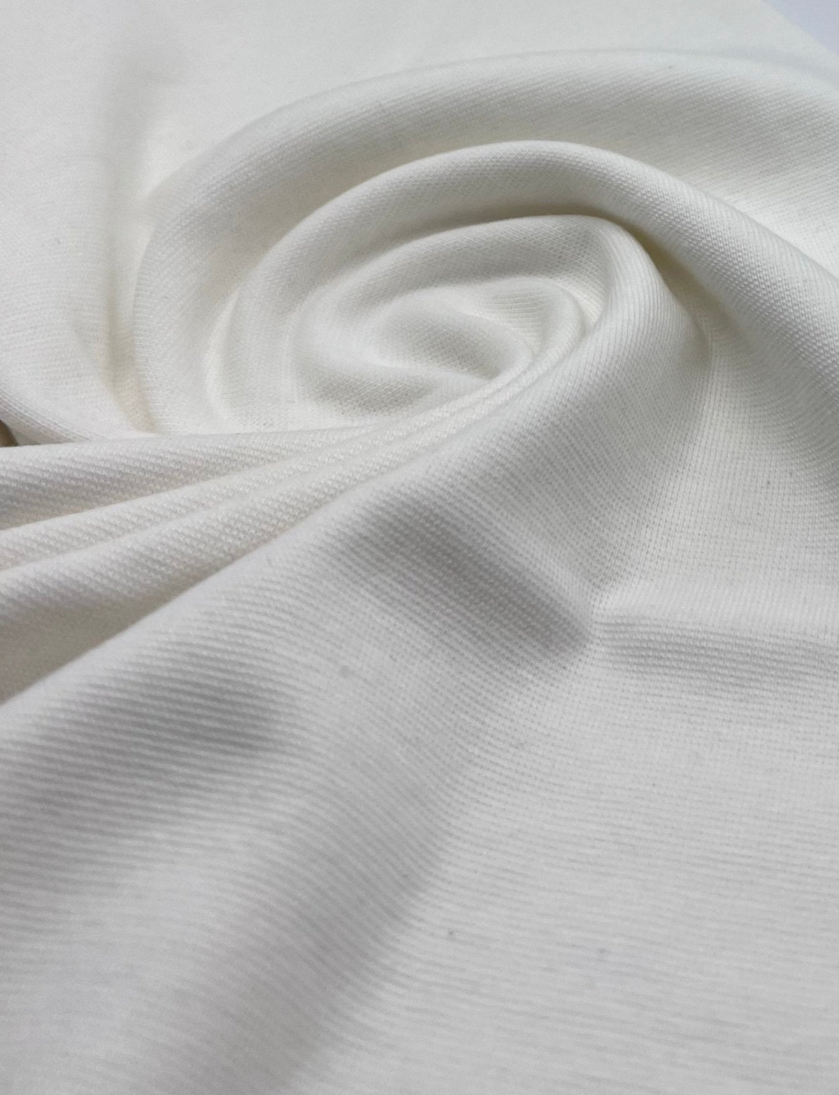Cream Jersey Cuffing Ribbing Fabric 270 GSM Cotton Knit 70cm Wide