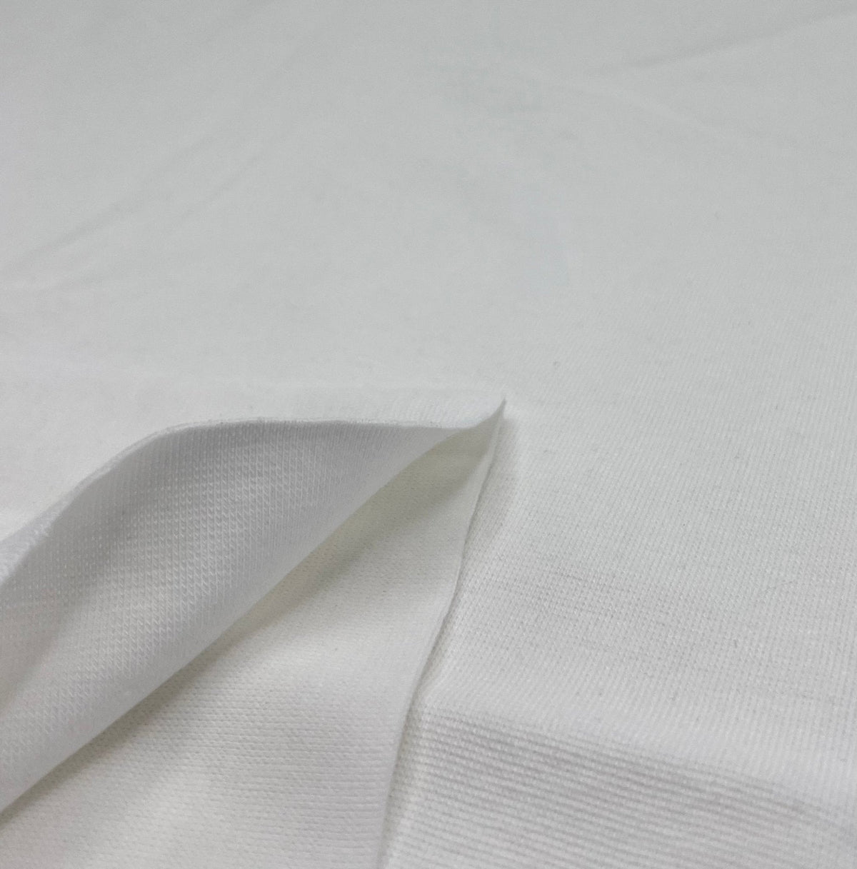 Cream Jersey Cuffing Ribbing Fabric 270 GSM Cotton Knit 70cm Wide