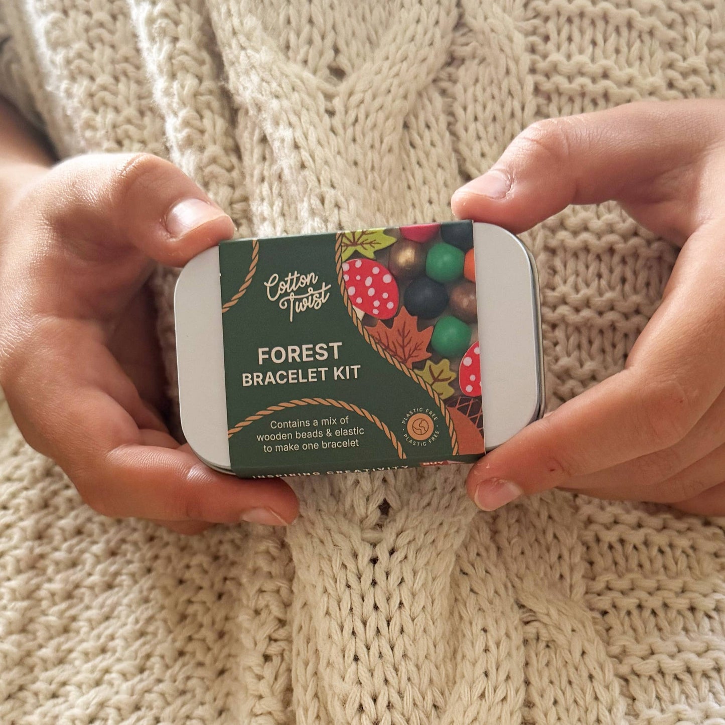 Create Your Own Forest Bracelet Craft Gift Kit in Reusable Tin