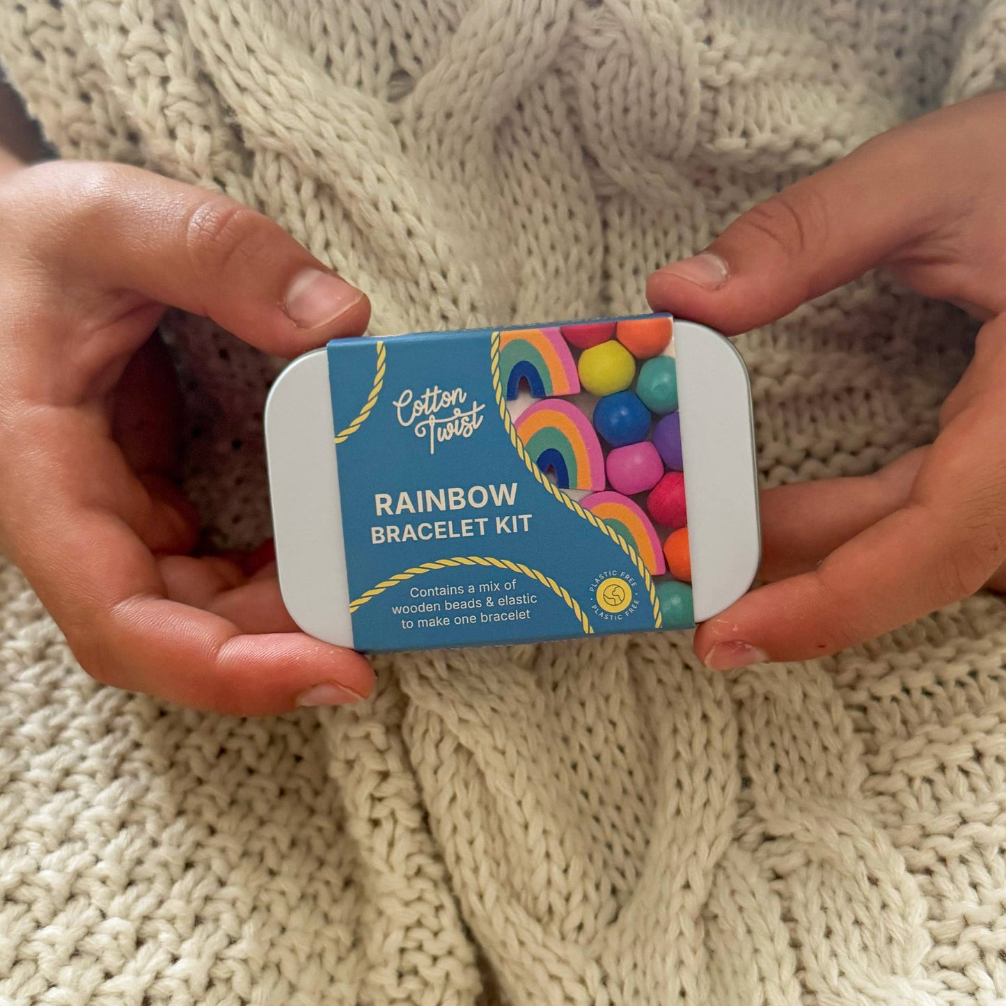 Create Your Own Rainbow Bracelet Craft Gift Kit in Reusable Tin