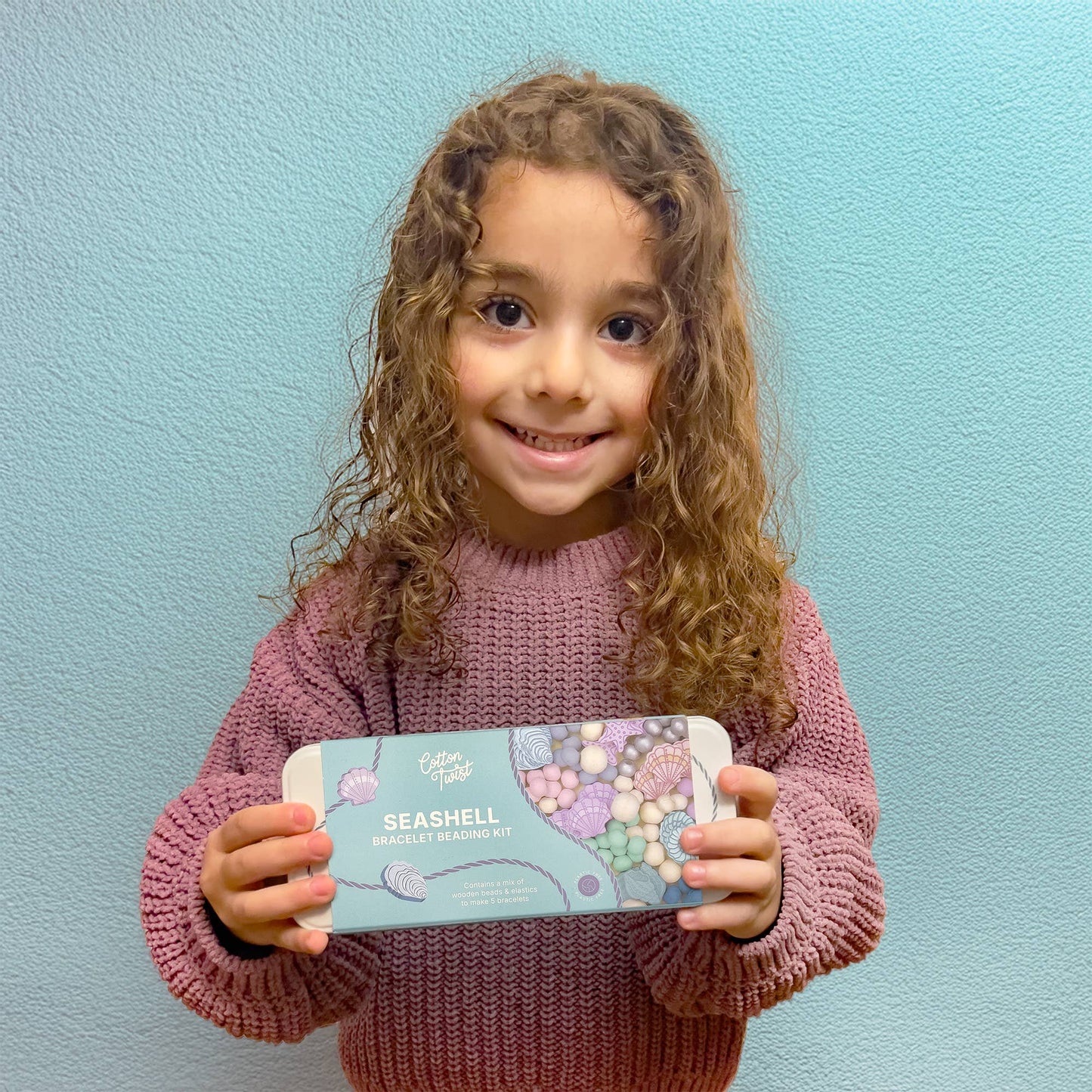 Create Your Own Seashell Bracelet Bead Craft Kit in Reusable Tin